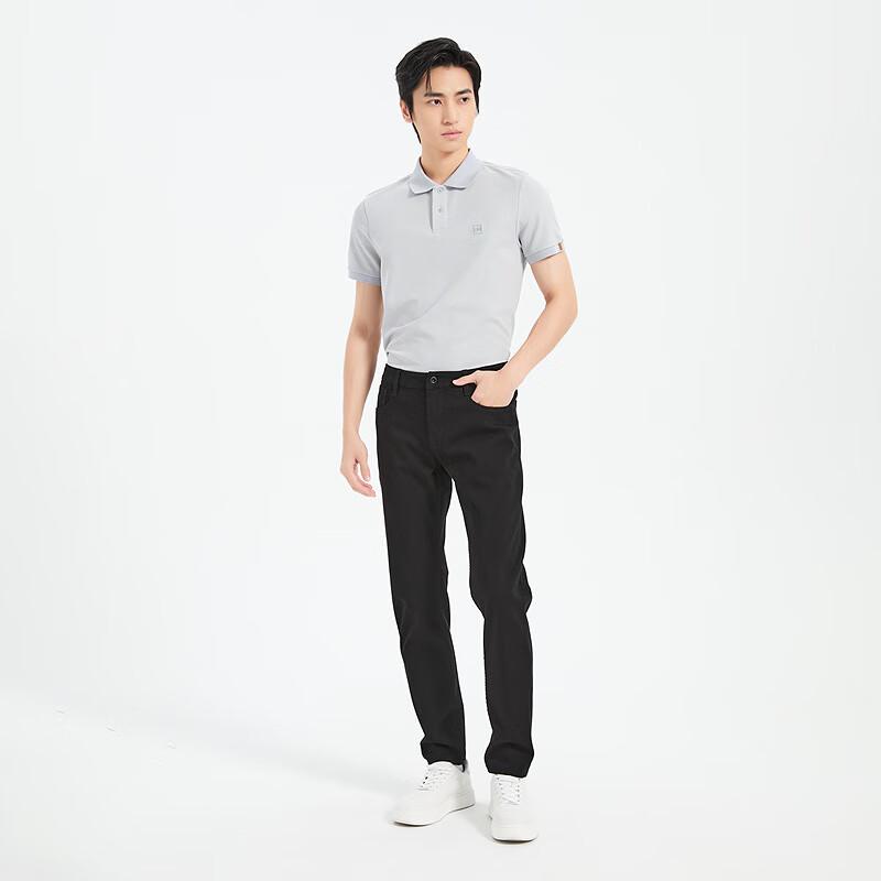 Lilanz Men's Tech Black High-Stretch Easy Care Washed Jeans