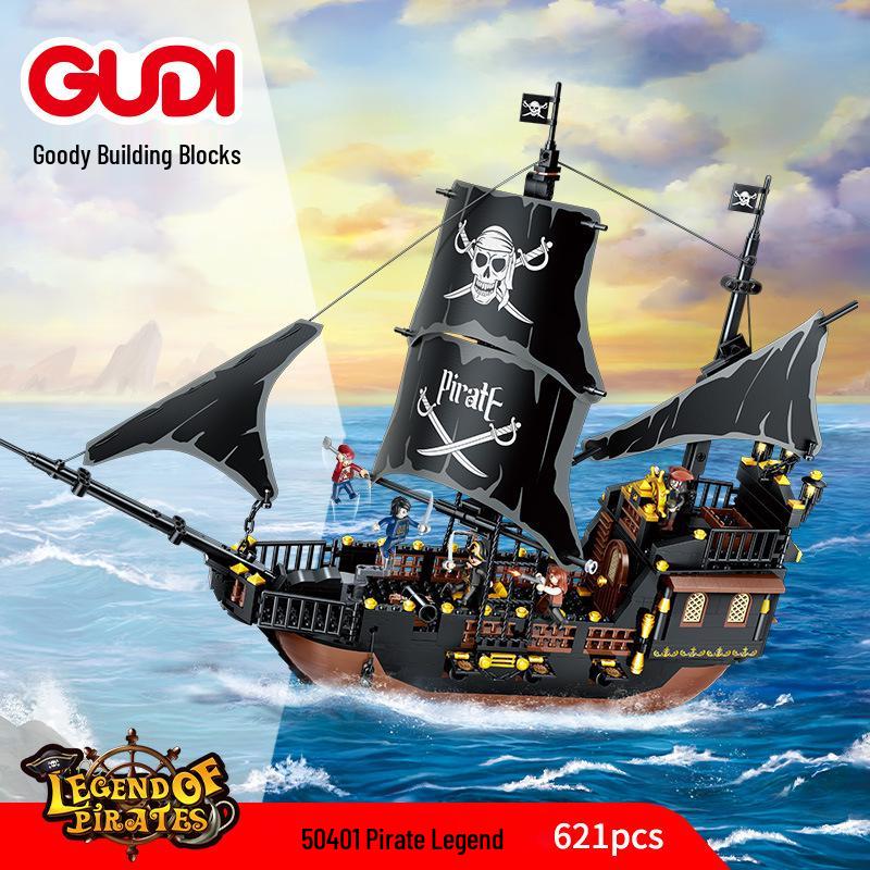 Gudi Pirate Ship Building Blocks - Children s Educational Toy Puzzle Model Box
