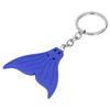 Mermaid Tail Keychain Diving Theme Soft Silicone Keyring Decorative Fish Tail Pendant Dark Blue
