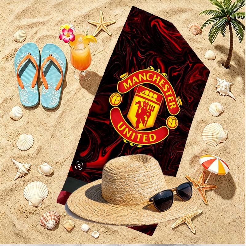 Football United F.C Print Beach Towel, Versatile Lightweight Absorbent Beach Towel for Pool Surf Yoga Bathroom, Perfect Birthday Holiday Gift