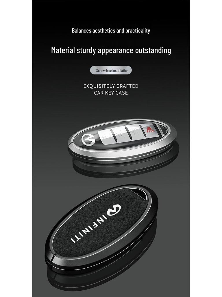 Husa Premium pentru Cheie Infiniti pentru QX50, QX60, QX70, QX80 - Design Unisex cu Cataramă pentru Decorarea Mașinii