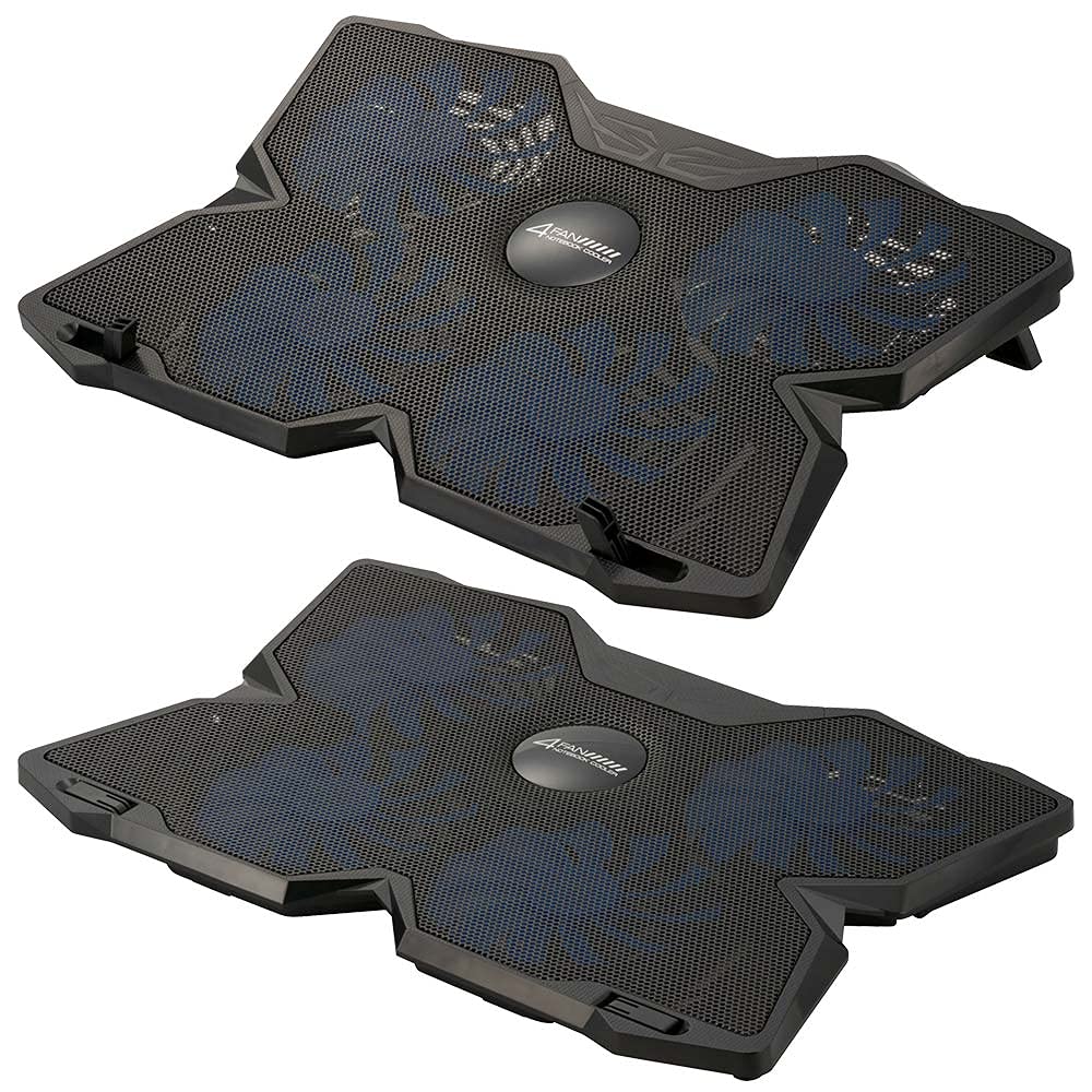 DIGITAL SUPPLY FACTORY Cooler para Laptop Ohm Electric com 4 volumes de ar com suporte Preto (Ventiladores equipados/Ajuste contínuo/Compatível 11,6~17 polegadas