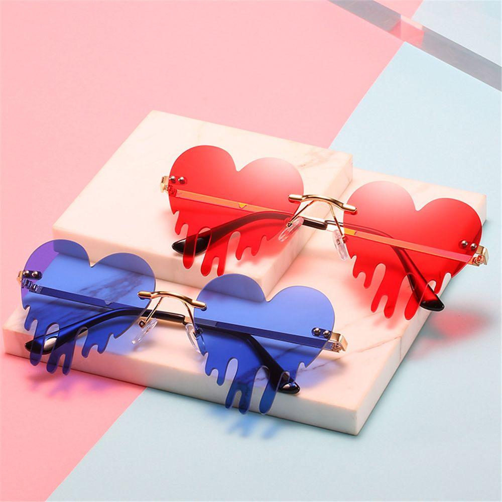 Accessories Holiday Party Steampunk UV400 Heart Rimless Sunglasses Sunglasses for Women Tears Shape