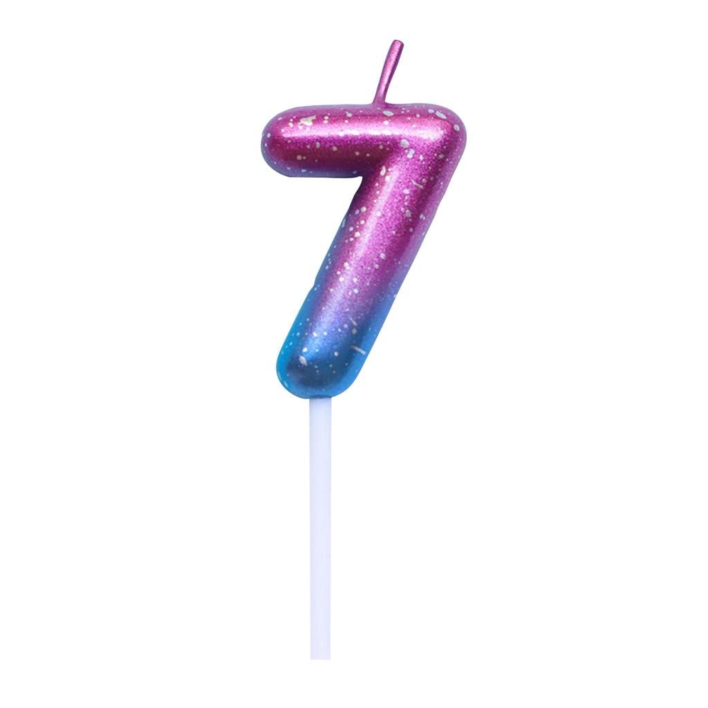 Gradient Glitter Birthday Candle, Cake Topper Decoration With Sturdy Pick, Safe Burning For Birthday Parties, Anniversaries & Celebrations,