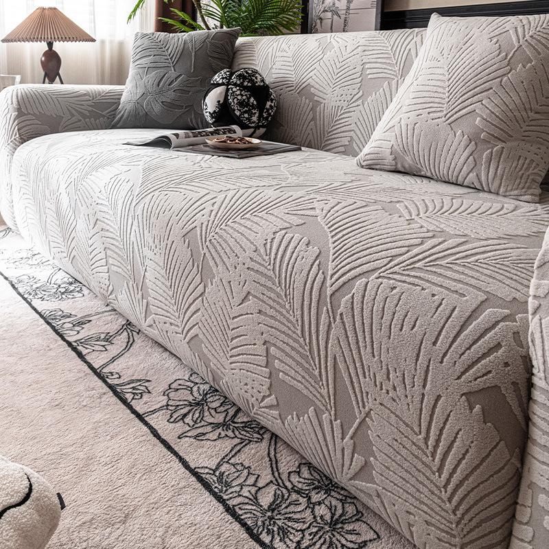 Simple Style Solid Color Sofa Cover New All Inclusive Universal Universal Straight Line One Piece Elastic Sofa Cover