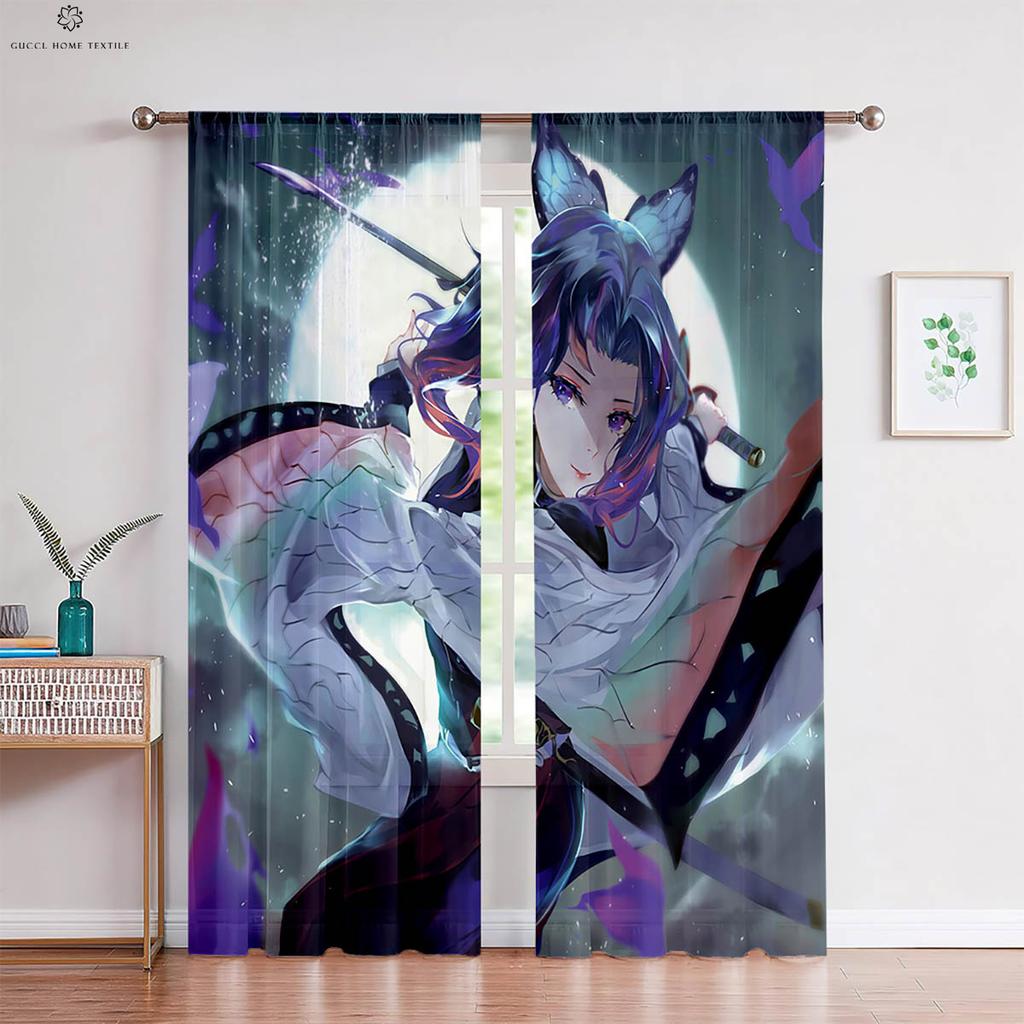 Japanese Comic Printed Curtains, Animation Hot Blood, Suitable for Bedroom, Living Room, Kitchen, Study, Window Decoration