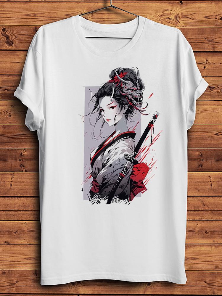 Japanese Samurai Ninja Geisha Onna Bugeisha Funny T Shirt Unisex Casual Short Sleeve TShirt Unisex Streetwear Tee Breathable Print
