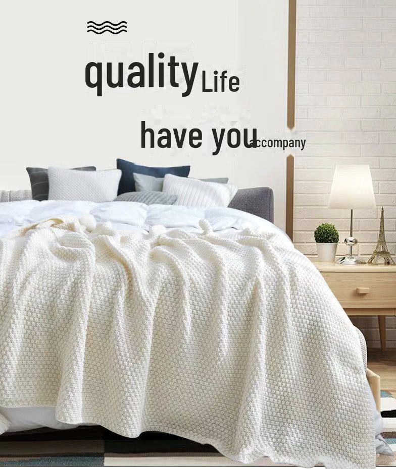 Cross-Border Knitted Lightweight Shawl: Cozy Autumn/Winter Blanket for Office, Airplane & Leisure