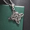 Stainless Steel Irish Celtic Trinity Knot Necklace Witch Knot Pendant Men Women Protection Amulet Jewelry Gift