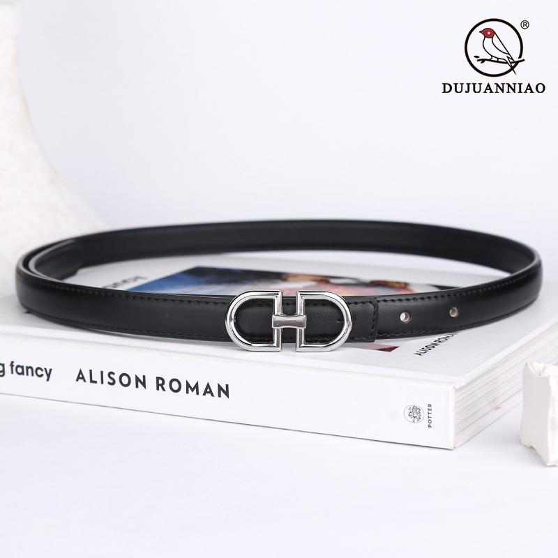 Leather Women'S Belt Simple Double Ring Belt With Jeans Casual Pants Belt Women'S Model