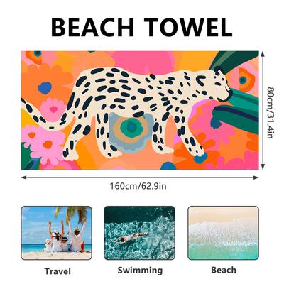 Support serviette de sport velours double face séchage rapide avec protection solaire serviette de plage serviette de bain imprimée serviette absorbante