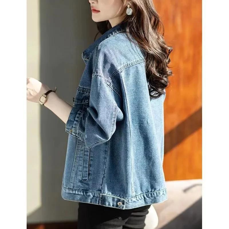 Retro Cowboy Jackets Western Style Fashion Denim Coats Women Spring Autumn Overcoat Casual Jeans Outerwear Top Ladies