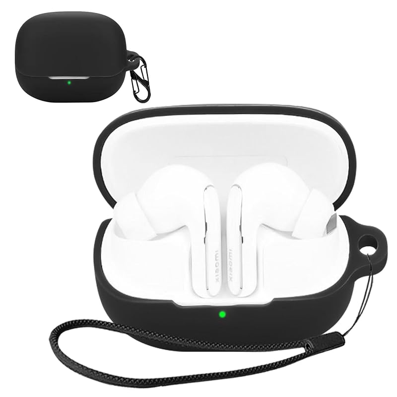 

For Xiaomi buds 5 pro case [HVUYAL] Equipped with a hook to prevent loss lightweight Scratch prevention dustproof Hard to get hurt Soft silica gel