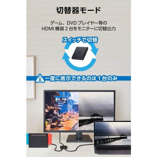 ELECOM HDMI Switcher 4K 60Hz 2 Inputs 1 Output Bidirectional Thin (12mm) Distributor PS5/4/Nintendo Switch/Fire TV Stick and Others DH-SW4KBD21BK/E