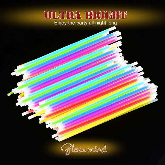 Světlé svítící tyčinky hromadně 8 palců svítící ve tmě světelné tyčinky párty laskominy neonová párty svítící náhrdelníky a náramky s konektory
