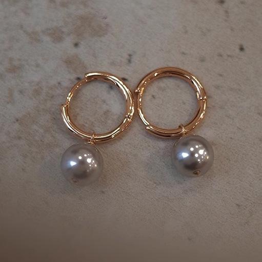 Retro Simple Senior Circle Pearl Earrings Small Exquisite Temperament Versatile Light Luxury Fashionable and Versatile Earrings