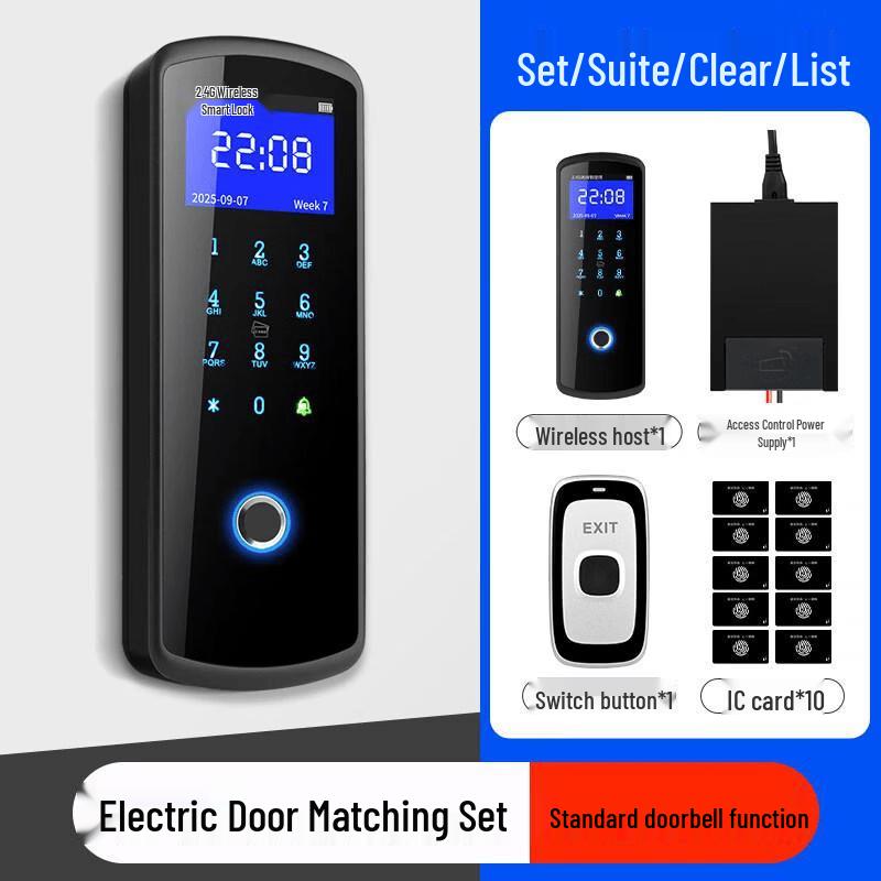 ZUCON Wireless 2.4G Fingerprint & Password Access Control System CN plug (adapter included)
