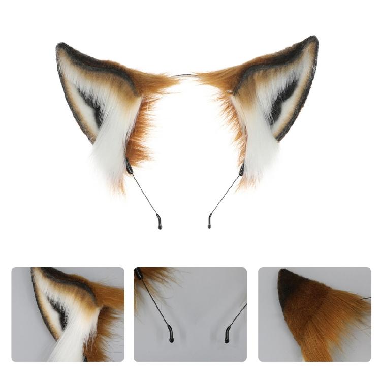 Furry Ear Headband Anime Cosplays Charming Foxes Headwear for Costume Party