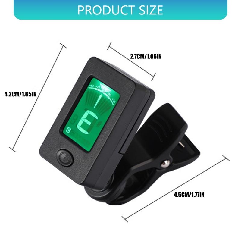 Guitar Capo Metronome Rotatable Musical Instrument Tuner, Guitar Tuner Clip On, Digital Electric Tuner with LCD Display