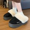 Fashion 2024 Winter Platform Plush Slippers for Women Warm Fluffy Faux Fur Snow Boots Woman Non Slip Sole Cotton Padded Shoes Mujer