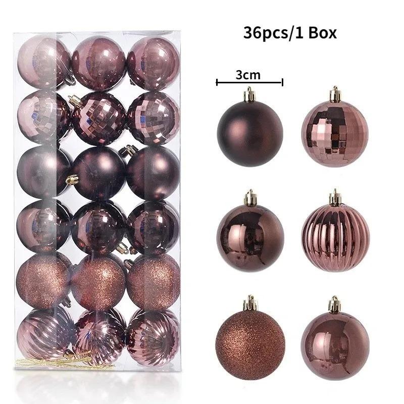 24Pcs 3cm Christmas Balls Christmas Tree Decoration Xmas Hanging Tree Pendants Home Party Christmas Tree Decor New Year Gifts