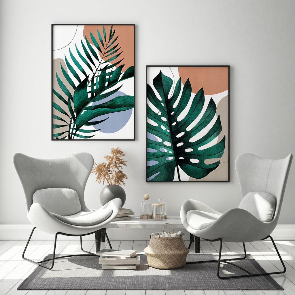 Set of Two Posters Monstera Leaf