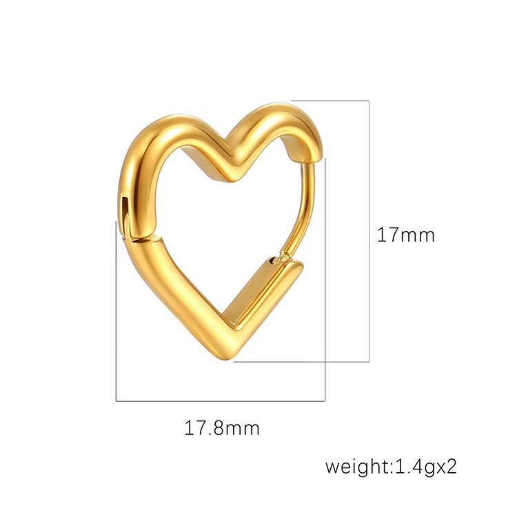 Korean Version of Small Love Titanium Steel Earrings Niche High-end Peach Heart Ear Buckle Simple Design Personalized Versatile Accessories