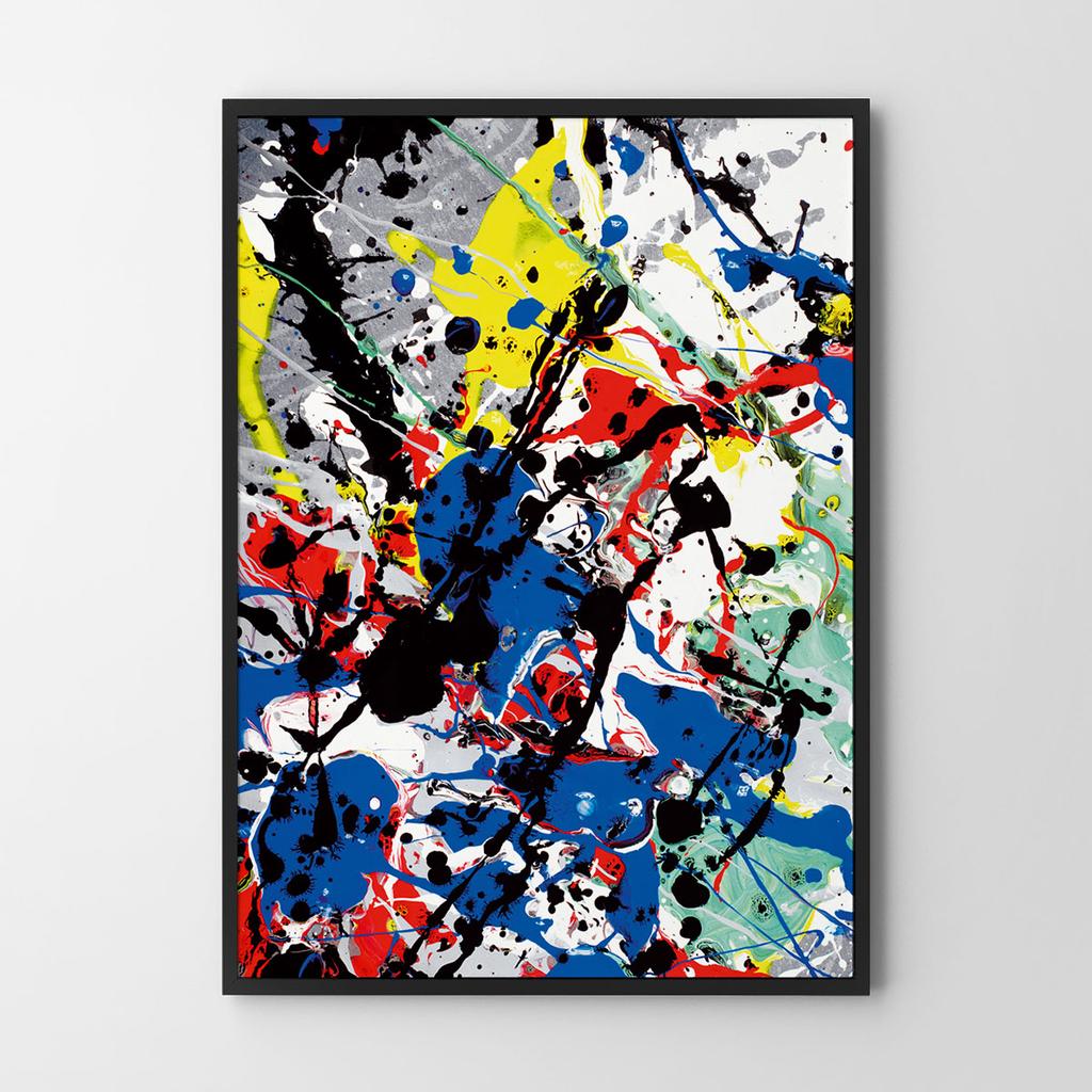 Poster Colorful Paint Splatters Abstraction