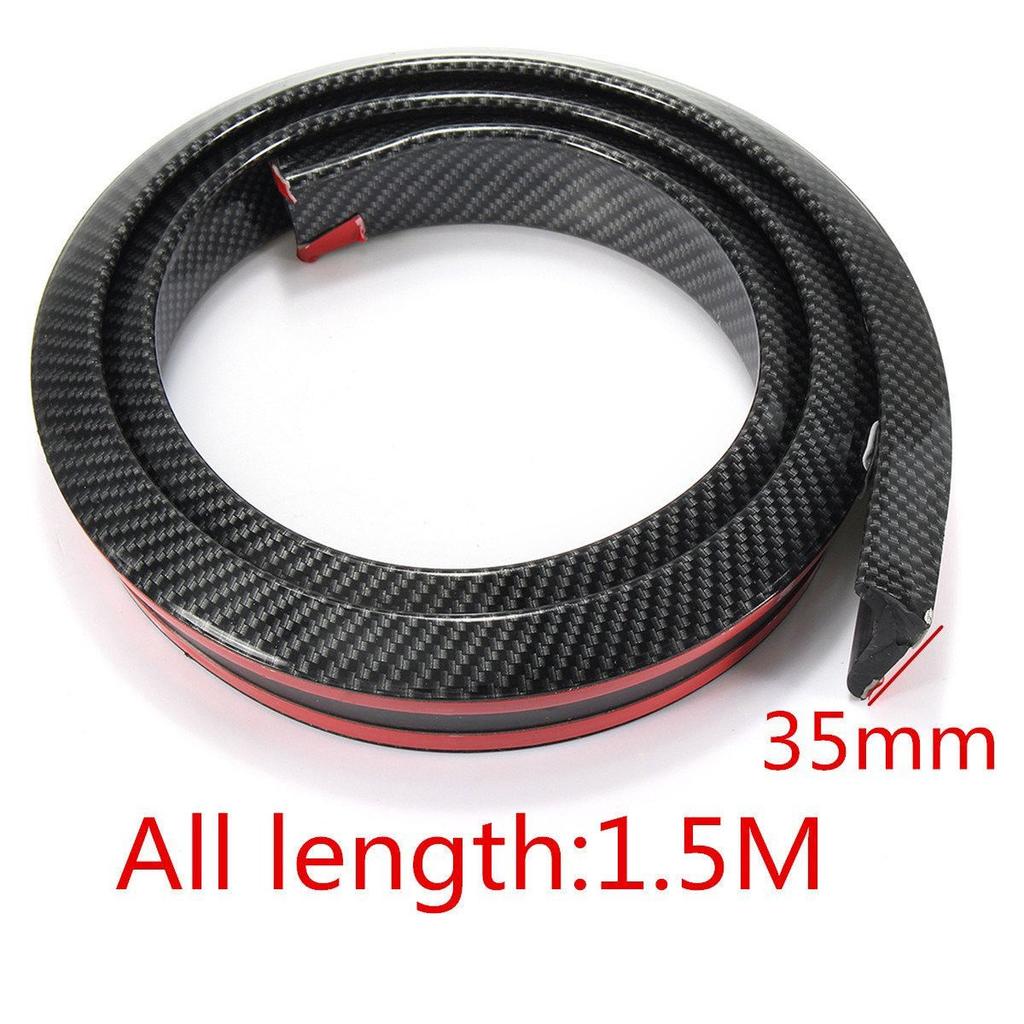 1.5 M Car Tail Carbon Fiber Spoiler Rubber Body Kit Trim Sticker Universal