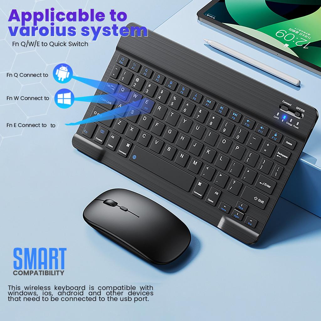 Office ABS 78keys Slim Portable Bluetooth Keyboard Mouse Combo for iPad Tablet Phone Laptop
