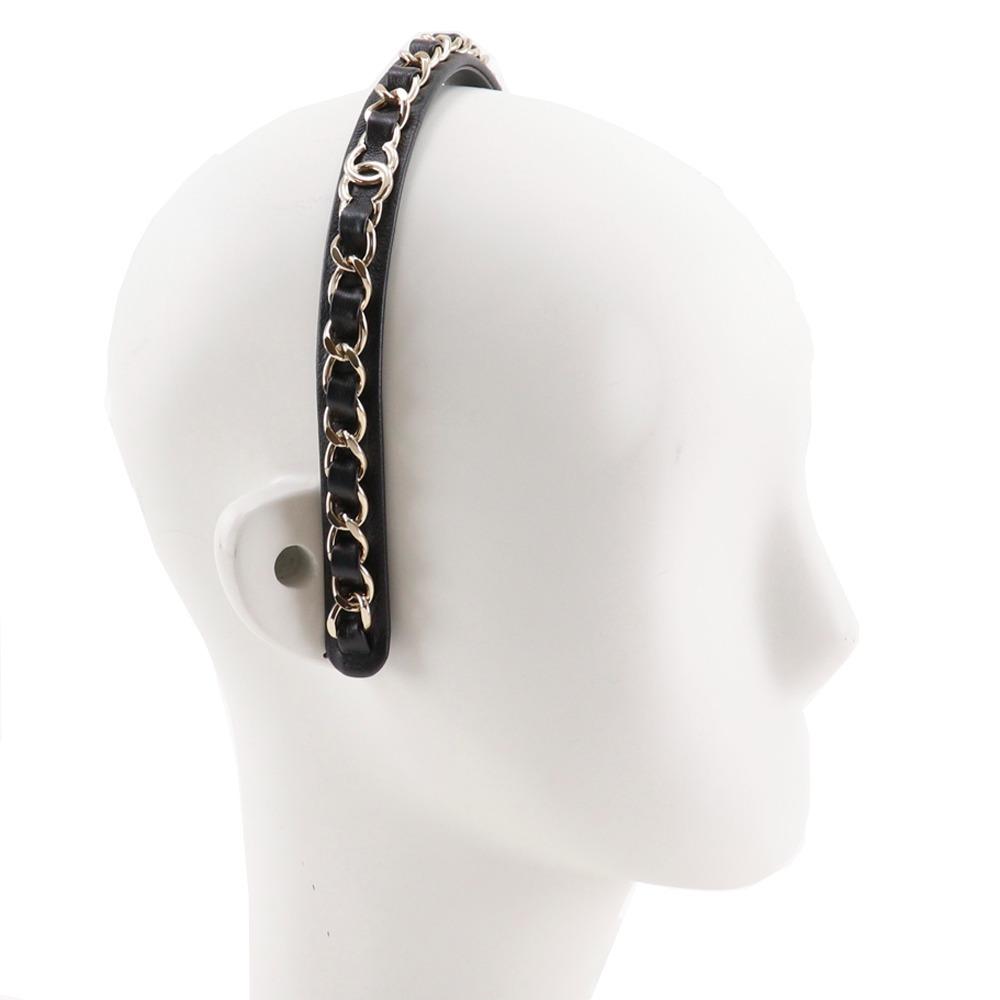 CHANEL Katyusha Other accessories COCO Mark Chain Black / Silver lambskin Women Used