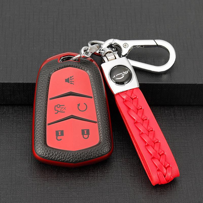 Cadillac Key Case for SRX, XTS, CTS, XT5, CT6, ATSL - Car Key Shell with Buckle