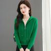Petite Cashmere Hooded Raglan Sweater Coat - Spring/Autumn Slimming Knit Cardigan