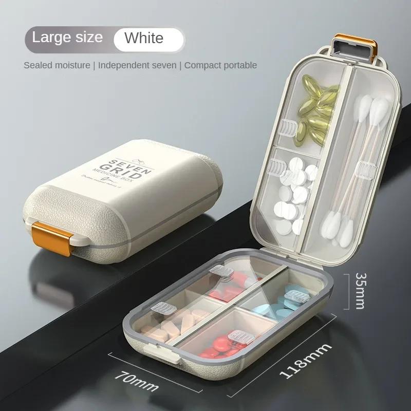 7 Grids Weekly Portable Travel Pill Box Sealable Moisture-Proof Pills Container Storage Tablets Vitamin Medicine Organizer
