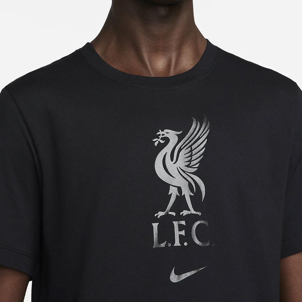 Nike Liverpool FC Graphic Print Crew Neck Casual Short Sleeve T-Shirt Men Tops Black DM3482-013