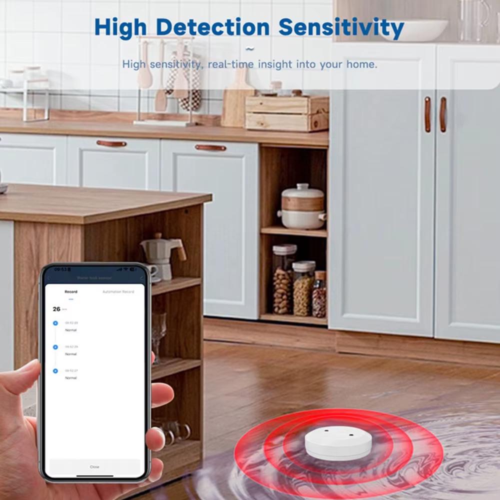 Smart Water Leak Sensor Tuya ZigBee 3.0 Flood Leakage Sensor Alarm APP Remote Monitoring Flood Overflow for Kitchen Bathroom