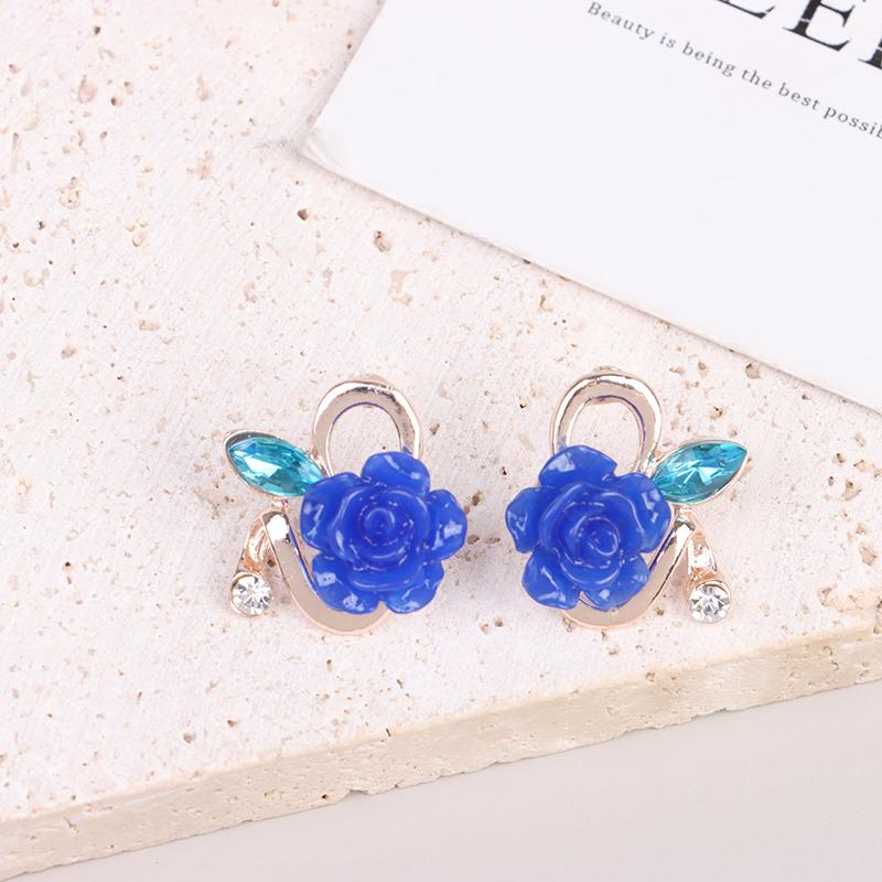 Women Rose Earrings Colorful Flower Earrings Jewelry Party Gifts Accessories