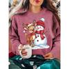 Women'S Christmas Apparel Autumn Women'S Clothing Snowman Reindeer Graphic Round Neck Long Sleeve T-Shirt