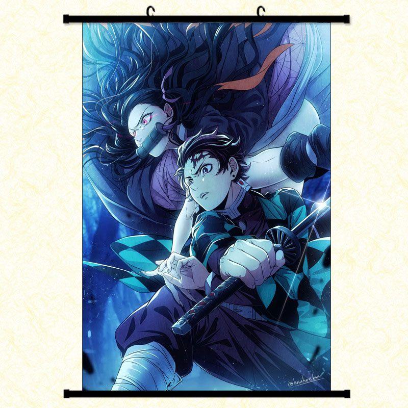 Autentisk Kimetsu No Yaiba Demon Slayer Tecknade Karaktärer Väggaffisch För Hem Och Rumsdekor