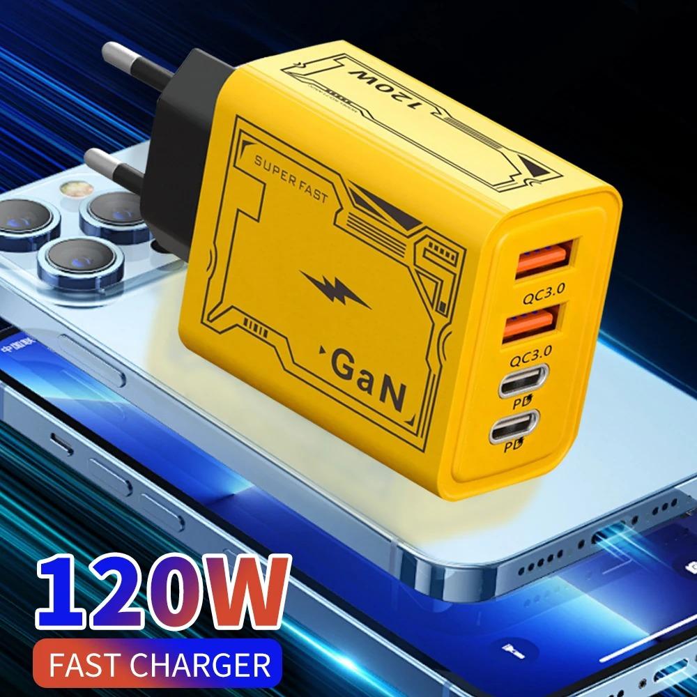 USB Type C Charger 4 Ports PD Fast Charging Mobile Phone Charger Adapter for iPhone Samsung Xiaomi MI Quick Charge Wall Charger