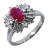 Ring Pt900Platinum/Ruby/diamond #6.2(US Size) 6.7g Women Used