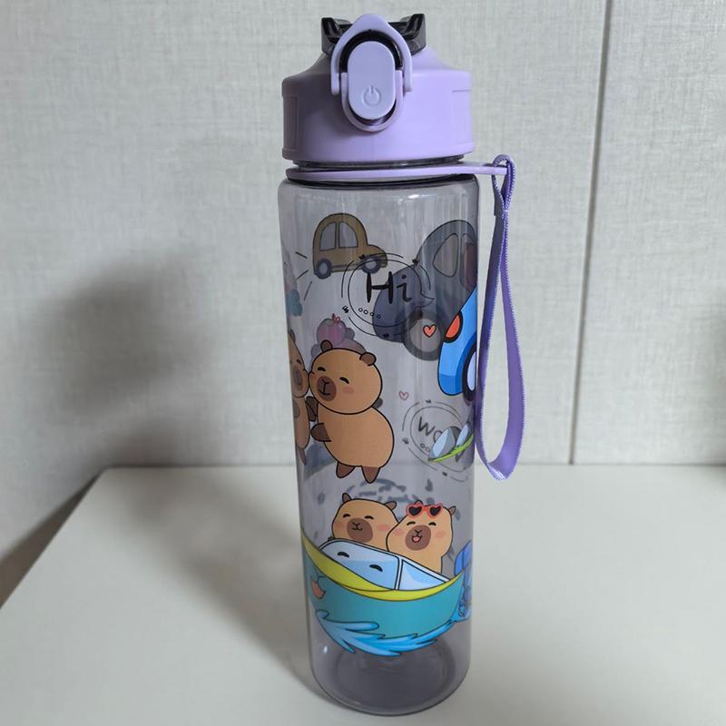 Design Sense Niche Straw Plastic Water Cup Anti-Fall Simple With Straw Large Capacity Kettle Fitness Cup