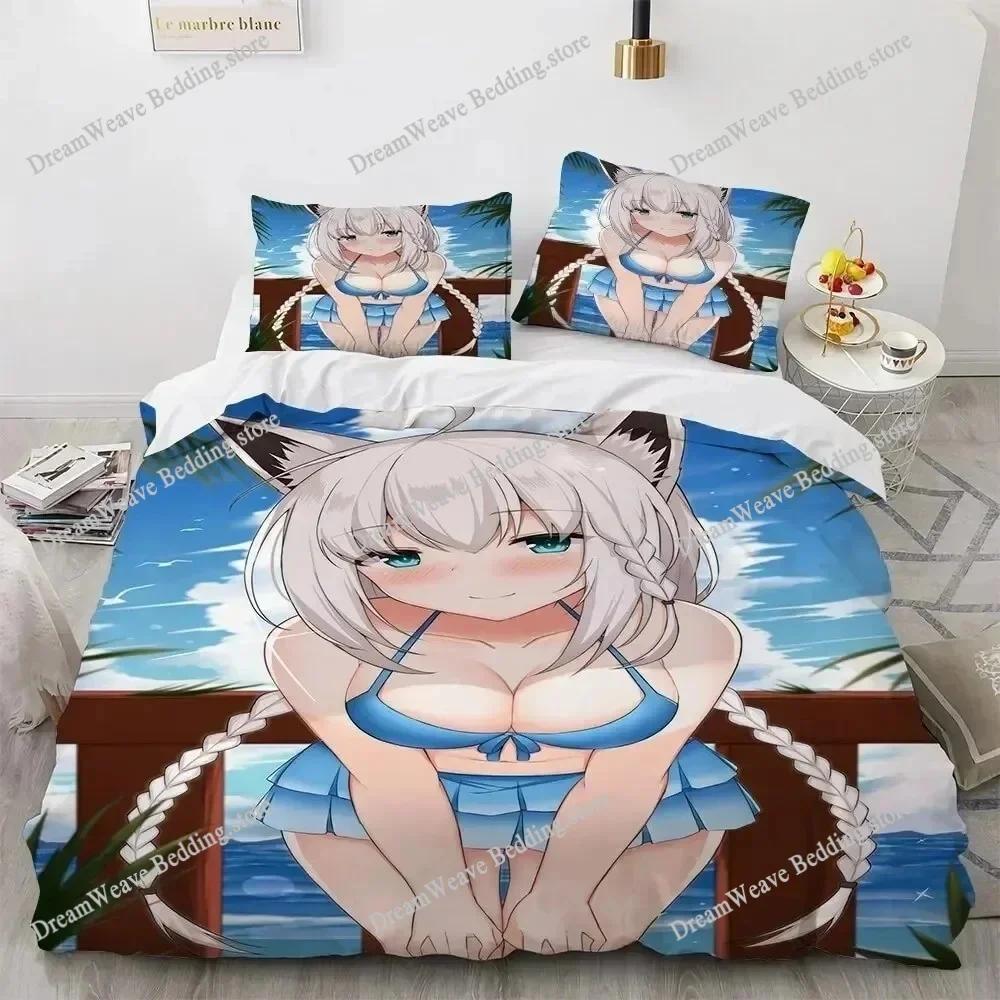 3D Print Kawaii Anime Sexy Girl Bedding Set Duvet Cover Bed Set Quilt Cover Pillowcase Comforter King Queen Size Boys Adult9639