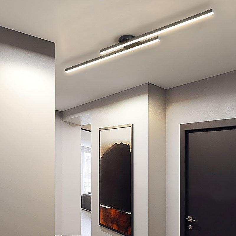 Modern LED Ceiling Light Black Gold 60/80cm Line Lamps For Living Room Entryway Bedroom Hallway Hotel HomeLighting Fixtures