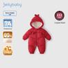 JELLYBABY Antibacterial Far-Infrared Hooded Duck Down Jumpsuit for Baby Girls