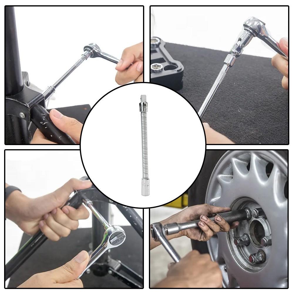 1/4\" 3/8\" 1/2\" Driver Flexible Socket Extension Rod Adapter Ratchet Wrench