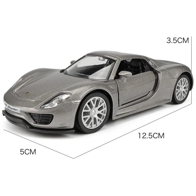 Simulation 1/36 Maßstab Porsche 918 Supersportwagen Legierungsmodell Sammlung Miniaturauto Heimdekoration Spielzeugfahrzeug Kinder Junge Geschenk