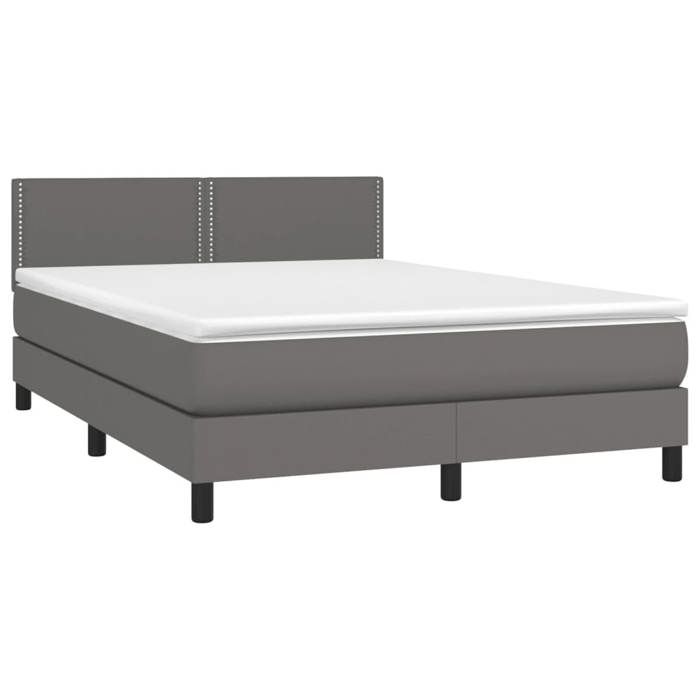 Maison Exclusive - Sommier à lattes de lit avec matelas et LED Gris 140x200 cm