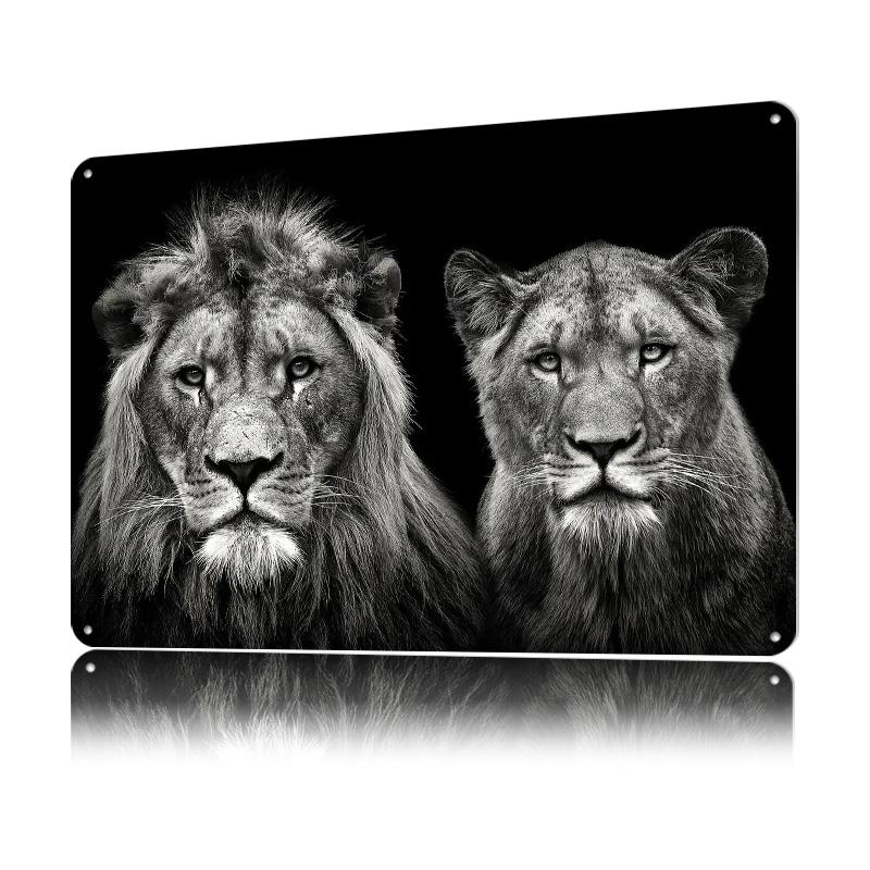 Lions Love Metal Poster Customized Wall Art Retro Vintage Metal Signs for Man Cave Mancave Decoration Gaming Wand Deko House