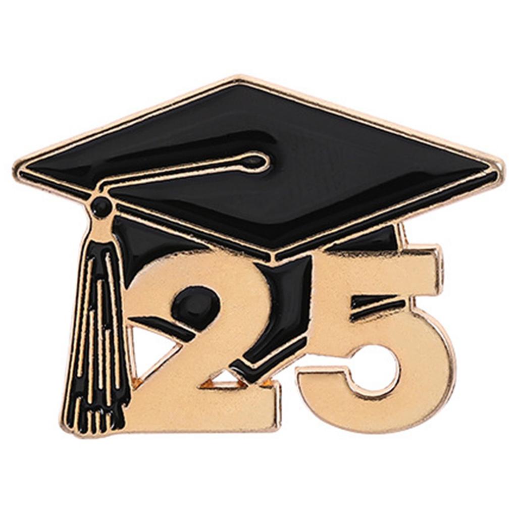 Graduation Cap Brooch Set Elegant Alloy Hat Lapel Pins Graduation Hat Pin For 2025 Graduate Women Celebrations